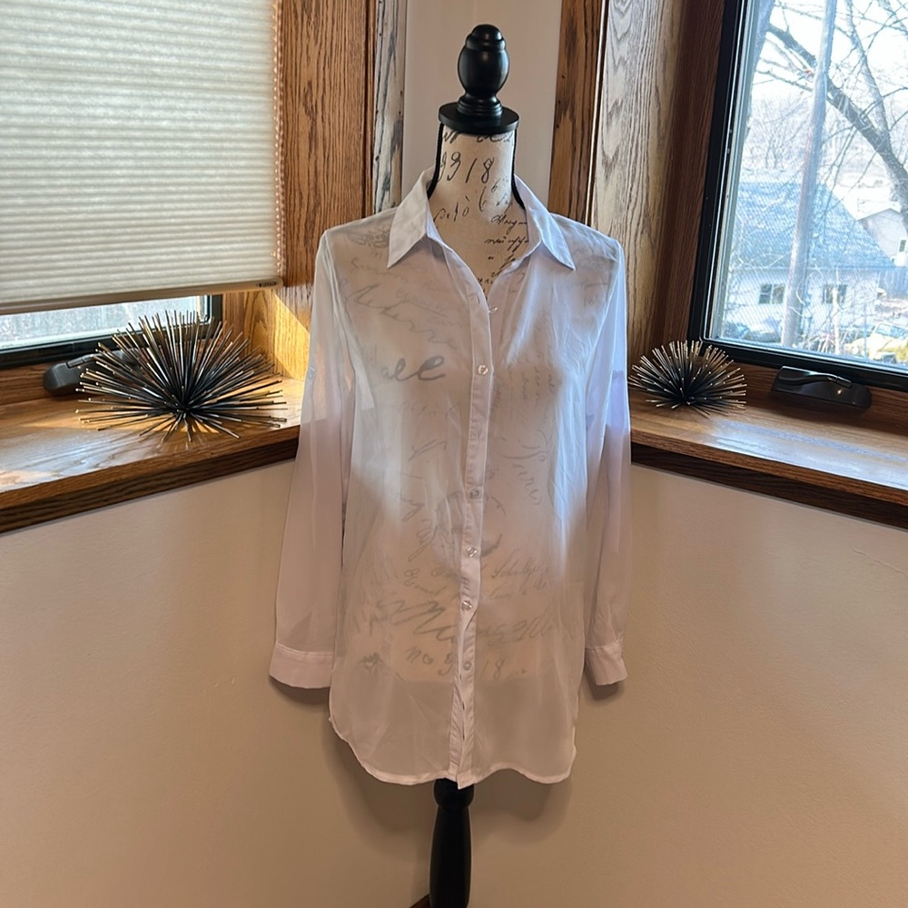 Classic White Button-Down Blouse - Women